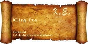Kling Eta névjegykártya