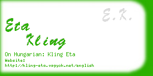 eta kling business card